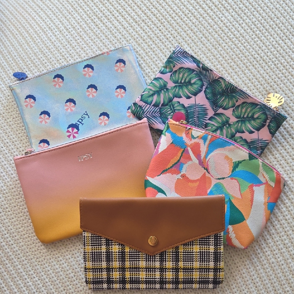 Ipsy Vibrant Summer Cosmetic Bag Lot Of 5